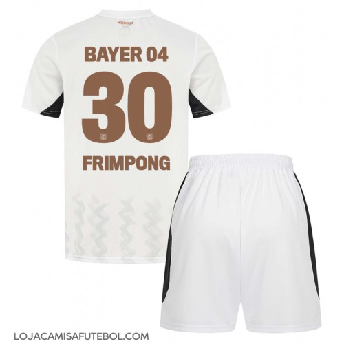 Camisa de Futebol Bayer Leverkusen Jeremie Frimpong #30 Equipamento Secundário Infantil 2024-25 Manga Curta (+ Calças curtas)